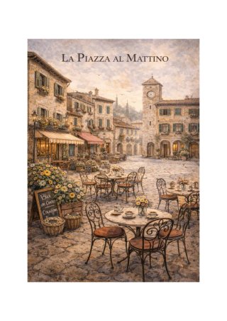 Poster arredo La Piazza Al Mattino