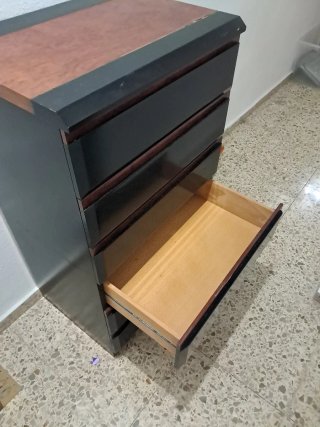 Cajonera retro madera negra y marrón