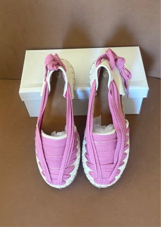 Alpargatas boho rosa y blanco talla 37