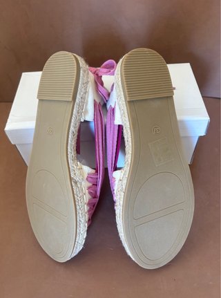 Alpargatas boho rosa y blanco talla 37
