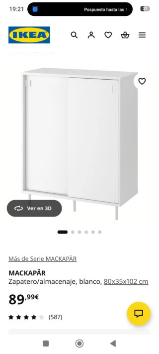 Zapatero Ikea Mackapär Blanco