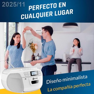 KLIM Reproductor CD Cassette USB MP3 Radio Boombox