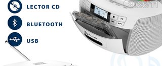 KLIM Reproductor CD Cassette USB MP3 Radio Boombox