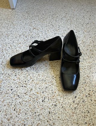 Zapatos Mary Jane Tacón Negro