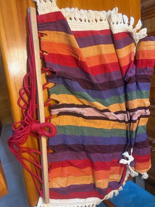 Hamaca de tela multicolor