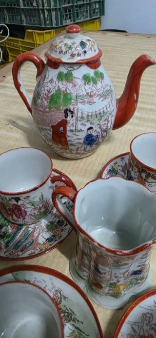Juego de té vintage oriental porcelana
