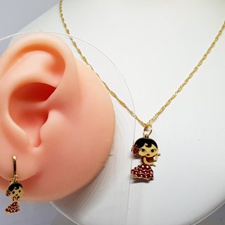 Conjunto Oro 18K Sevillana Niña