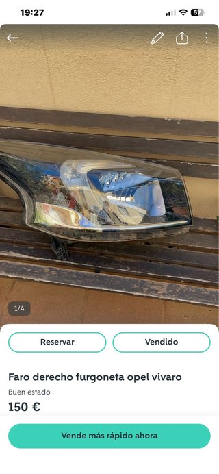 Faro derecho Opel Vivaro furgoneta
