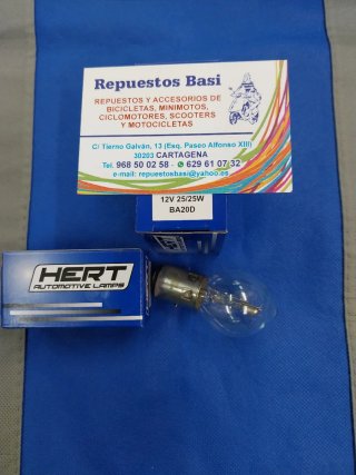 Lámpara Faro Vespino 12V 25/25W BA20D HERT