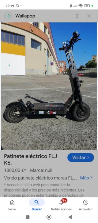 Patinete Eléctrico Negro FLJ K6