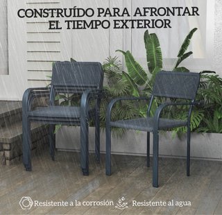Set di 4 sedie da esterno grigie