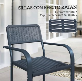 Set di 4 sedie da esterno grigie
