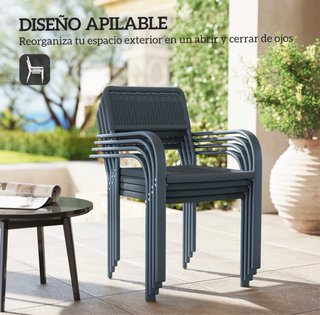 Set di 4 sedie da esterno grigie