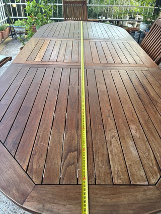 Mesa de madera extensible ovalada