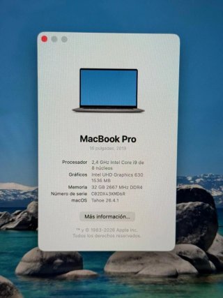 MACBOOK PRO 2019 16" i9/32/1TB TOPE DE GAMA