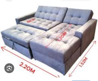 Sofá cama modular gris