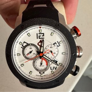 Reloj LIV Suizo GX1 Dual Lume Negro/Plata