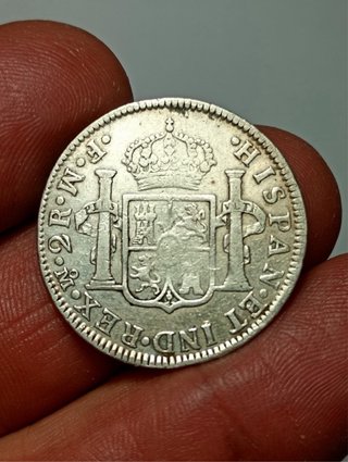 Moneda 2 Reales 1793 Carlos III plata / Variante