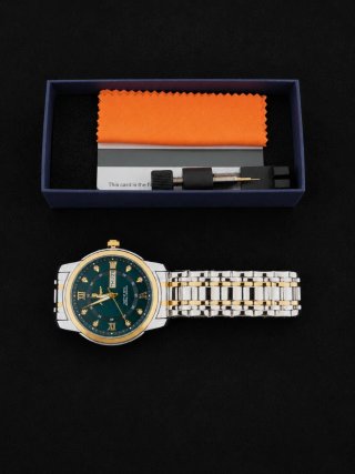 Reloj poedagar bicolor esfera verde-azulado