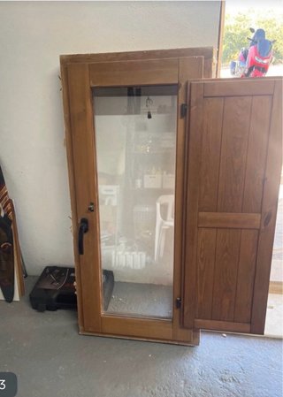 Conjunto ventanales madera rústico