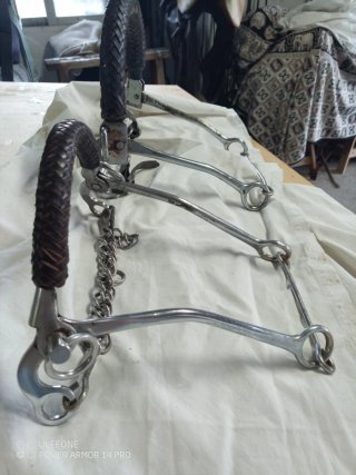 Caballos Muserola Hackamore Cuero Trenzado
