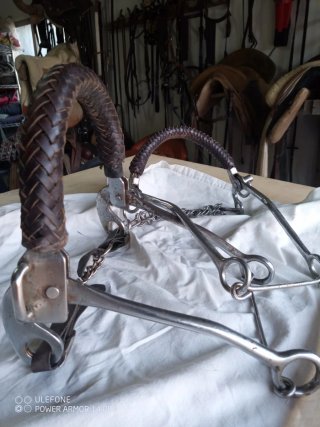 Caballos Muserola Hackamore Cuero Trenzado