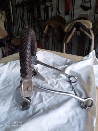 Caballos Muserola Hackamore Cuero Trenzado