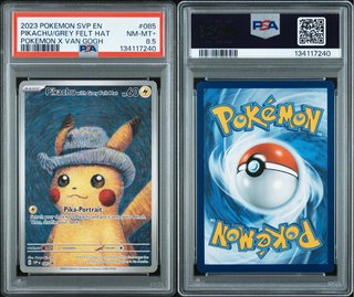 Pokemon Pikachu con sombrero gris Van Gogh PSA 8.5