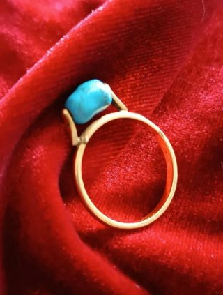 Conjunto de oro y turquesas