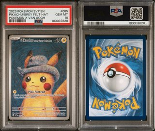 Pokemon Pikachu Grey Felt Hat Van Gogh PSA 10