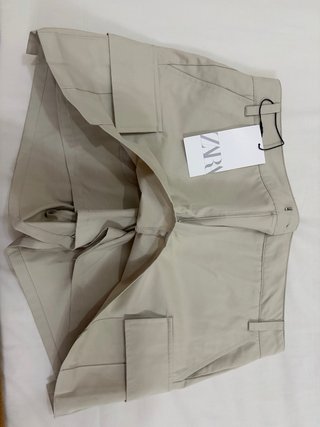 Zara Falda Pantalón Beige Talla M