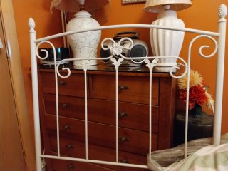 Cabezal cama blanco 1m metal