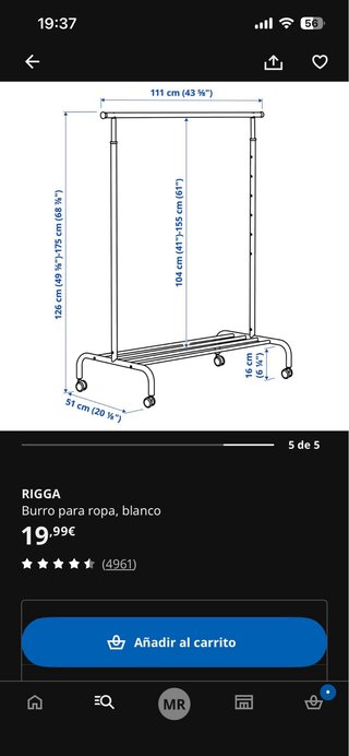 Burro perchero Ikea blanco