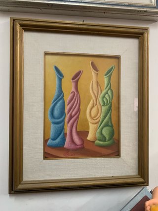 Quadro olio su tela Bottiglie Cris