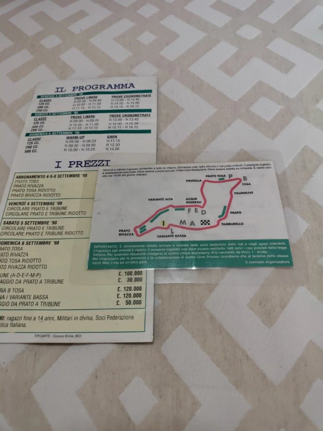 Entrada Gran Premio Imola 1998