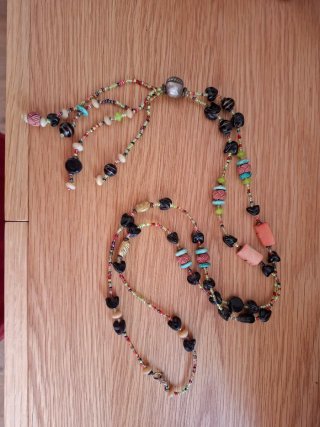 Collar artesanal largo piedras multicolor