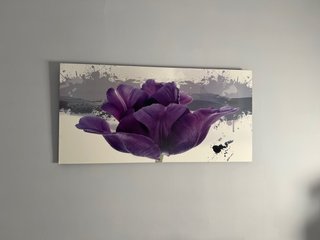 Cuadro moderno flor morada y gris