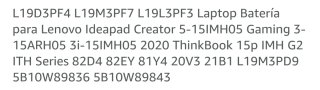 Batería Blesys L19L3PF3 para Lenovo