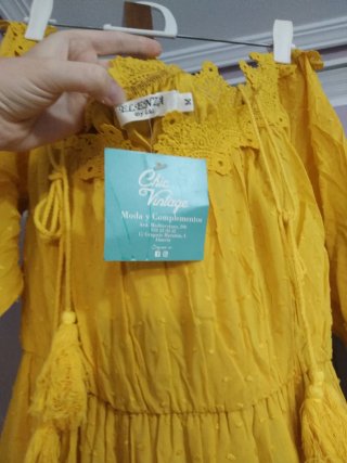 Vestido bohemio amarillo talla mediana