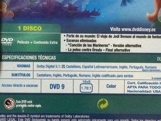 Confezione 3 DVD La Sirenita (Spagnolo) tutti Nuovi