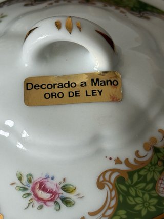 Bombonera/Galletero Porcelana Calher