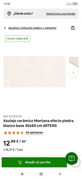 Azulejo 30x60 cm modelo montana Blanco