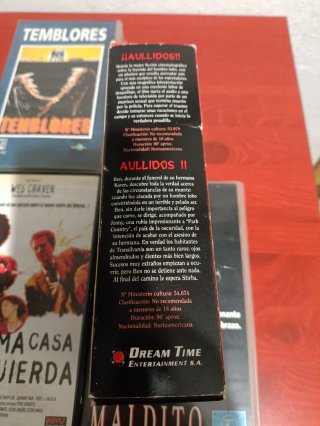 Lote 5 Películas VHS Terror: Temblores, The Howlin
