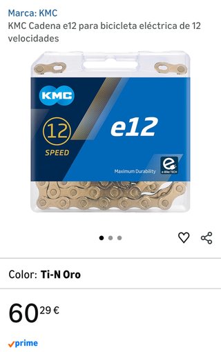 Cadena KMC e12 para bicicleta eléctrica