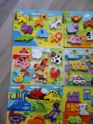 Lote 7 Puzzles Madera Bebé Tipo Montessori Animale