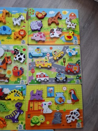Lote 7 Puzzles Madera Bebé Tipo Montessori Animale