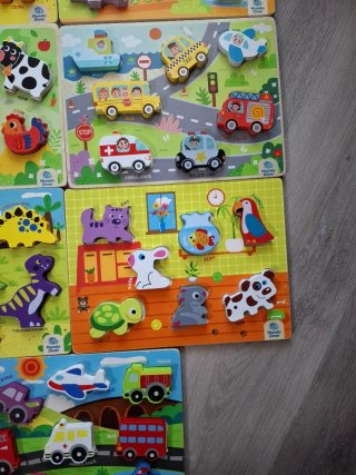 Lote 7 Puzzles Madera Bebé Tipo Montessori Animale