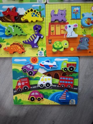 Lote 7 Puzzles Madera Bebé Tipo Montessori Animale