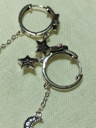 Pendientes Plata Luna y Estrella