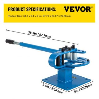 YP-9 Dobladora Manual, Dobladora de Barra Redonda Cuadrada de Metal Sólido con 7 Matrices de Doblado, Herramienta de Doblado de Barra de Metal para Sitio de Construcción y Reparación de Autos